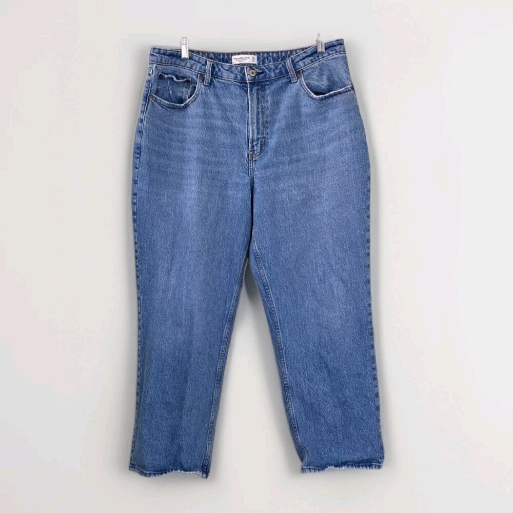 Abercrombie & Fitch Curve Love Jean Women 33 / 16R Blue High Rise Cotton Stretch